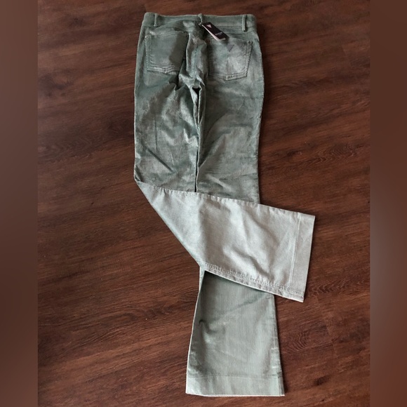 NWT GUESS Women’s High Rise Flare Shimmery Dusty Teal Corduroy Pants Size 31 - Picture 10 of 12